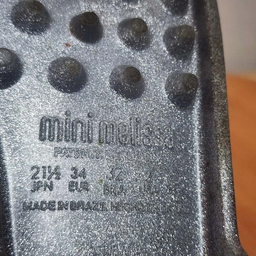 Mini Melissa Sandals Girls Size 3 Silver Glitter Jelly Fisherman Shoes 10GR23BR